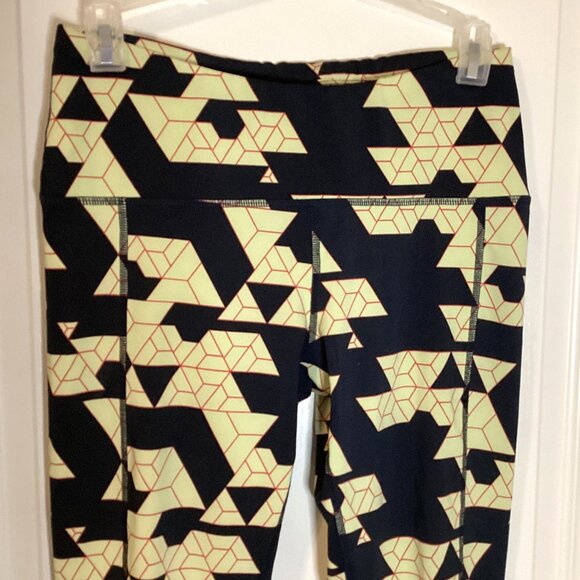 Oiselle Women's Capri Leggings Waistband Pocket Size 06 Geometric Activewear - Picture 2 of 9